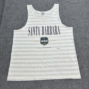 Vintage Santa Barbara Resort Wear Tank Top Men’s Sz (Lg) Stripe Single Stitch